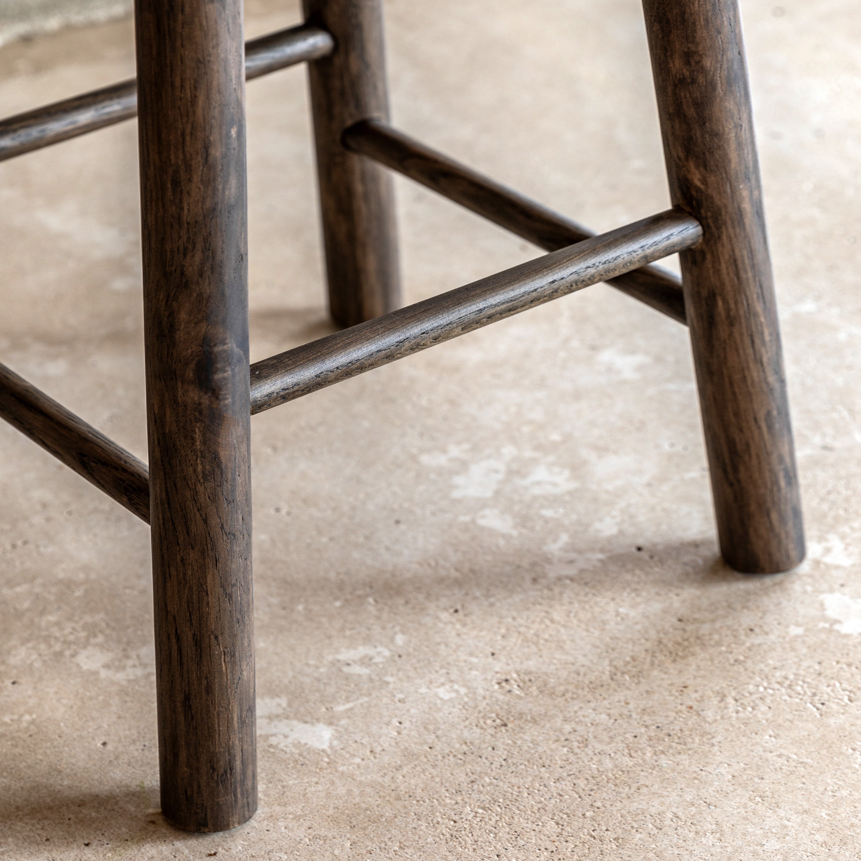 Laceby Smoked Oak Wood Bar Stool